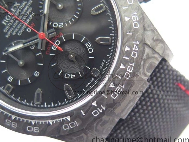MiroTime 0104 Daytona DIW Carbon Noob 1:1 Best Edition Black Dial on Nylon Strap SA Modern 2611